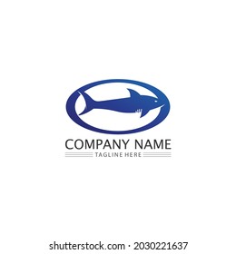 Fish logo and aquatic Maritime concept. Shell, turtle, fish, whale. Vector illustration can be used for topics like sea.