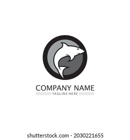 Fish logo and aquatic Maritime concept. Shell, turtle, fish, whale. Vector illustration can be used for topics like sea.