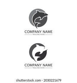 Fish logo and aquatic Maritime concept. Shell, turtle, fish, whale. Vector illustration can be used for topics like sea.