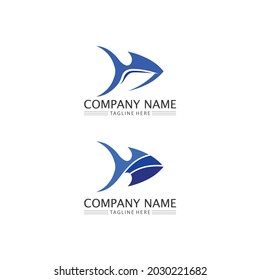 Fish logo and aquatic Maritime concept. Shell, turtle, fish, whale. Vector illustration can be used for topics like sea.
