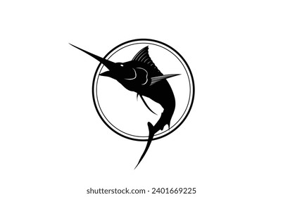 fish logo black high vector