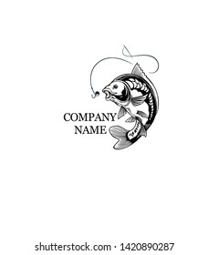 Fish Logo, Fish carp and fishing logo vector image, Vector Illustration