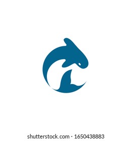 Fish logo circle shape vector illustration