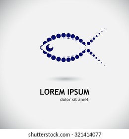 Fish logo circles. Vector