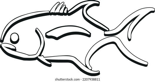 Clipart con logotipo de pescado - Ilustración vectorial