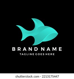 Fish logo colorful gradient design icon vector illustration