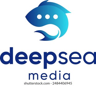 The fish logo combined with speech bubbles is very suitable for communication logos.