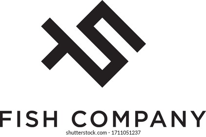 Icono de la compañía de logotipos de peces vector