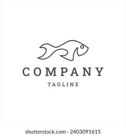 Plantilla de diseño de concepto de logotipo de pescado elemento ilustración vectorial