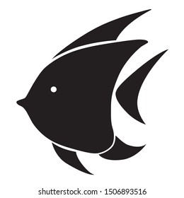 Fish logo creative design. Black shape on wihite background. Vector illustration.