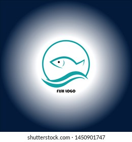 Fish logo creative and modern logo with effect in blue color