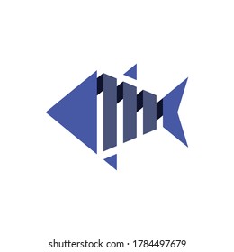 Fish logo design. Color cartoon fish icon. Seafood restaurant shop store logotype. Vector illustration.