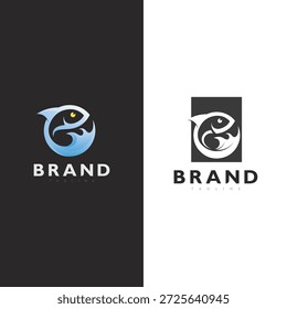 Conceito de design de logotipo de peixe para o restaurante de frutos do mar Ilustração de vetor de identidade de marca