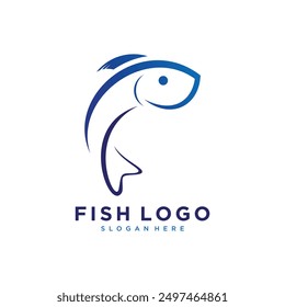 Fish logo design element vector with creative idea