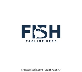 Fish logo design for fresh seafood or business company logo vector logo icon label emblem