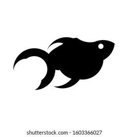 Fish logo design from golden ration in silhouette