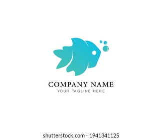 Fish logo design and icon. Fishing illustration templet. Cute fish with modern color.