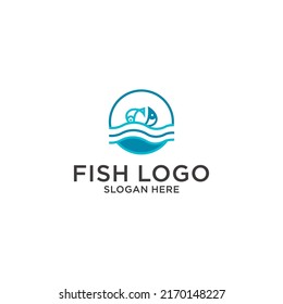 Plantilla de icono de diseño de logotipo de pescado