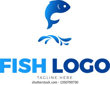 fish logo design illustration vector