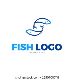 fish logo design illustration vector
