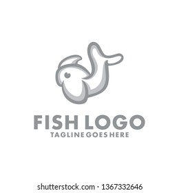 
Fish Logo Design Inspiration. Flat And Modern Icon. Mascot Animal Character Symbol. Seafood Graphic Vector. Simple And Unique Logotype. Beauty Cartoon For Company And Business.