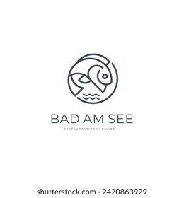fish logo design line art