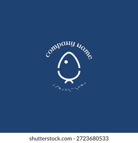 Diseño de Logo  
 Icono acuático mínimo para mariscos, Naturaleza y marca marina