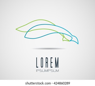 fish logo design modern, icon vector background