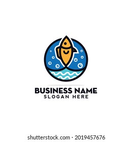 fish logo design peeling circle,business logo,emblems label vector template