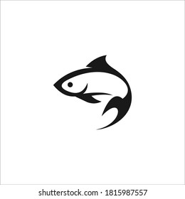 fish logo design silhouette icon vector