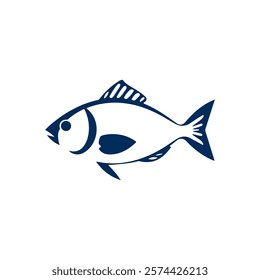 Fish Logo Design Silhouette Vector Illustration On a White Background