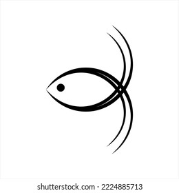 Fish logo design. Simple Betta fish illustration.