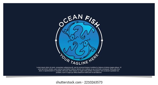 Fish logo design simple concept unique Premium Vector