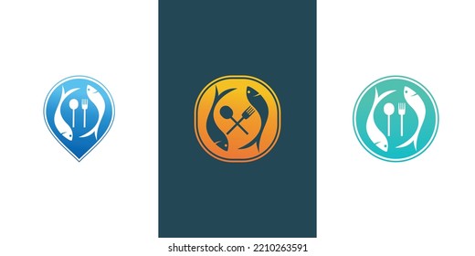 Fish logo design simple concept unique Premium Vector