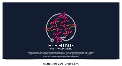 Fish logo design simple concept unique Premium Vector