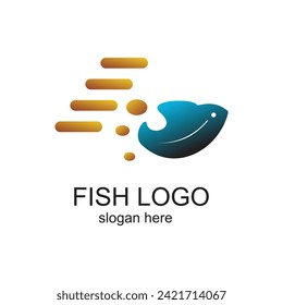Fish logo design simple concept Premium Vector