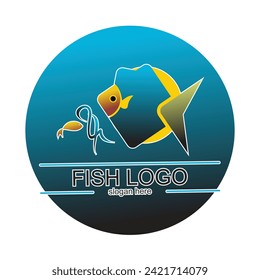 Diseño de logotipo de pescado concepto sencillo Vector Premium