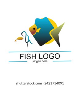 Fish logo design simple concept Premium Vector
