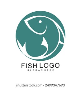 Fish logo design simple concept Premium Vector