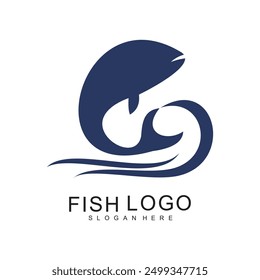 Fish logo design simple concept Premium Vector