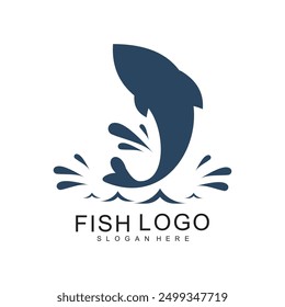 Fish logo design simple concept Premium Vector