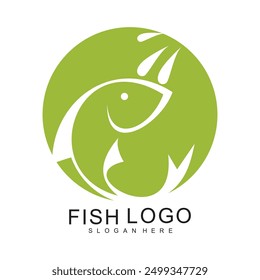 Fish logo design simple concept Premium Vector