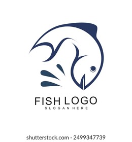 Diseño de logotipo de pescado concepto simple Premium Vector