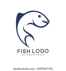 Fish logo design simple concept Premium Vector