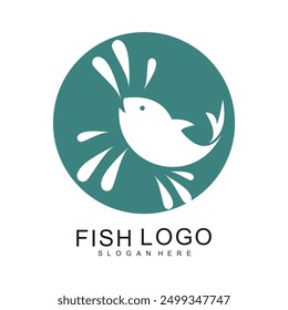 Fish logo design simple concept Premium Vector