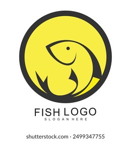 Fish logo design simple concept Premium Vector