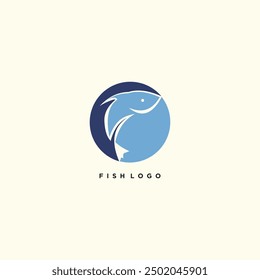 Concepto simple del diseño del logotipo del pez 