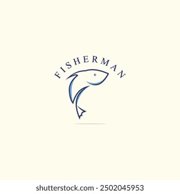 Fish logo design simple concept 