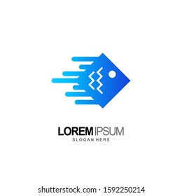 fish logo design and template