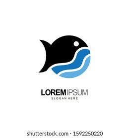 fish logo design and template